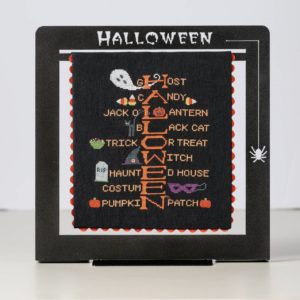 Framed how do you spell halloween cross stitch 