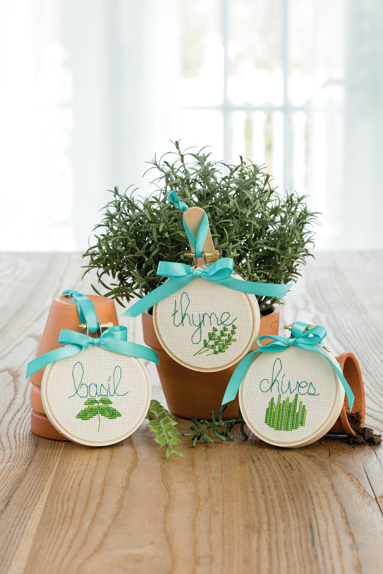 Herb Garden Markers cross-stitch design by Chrissy Callahan