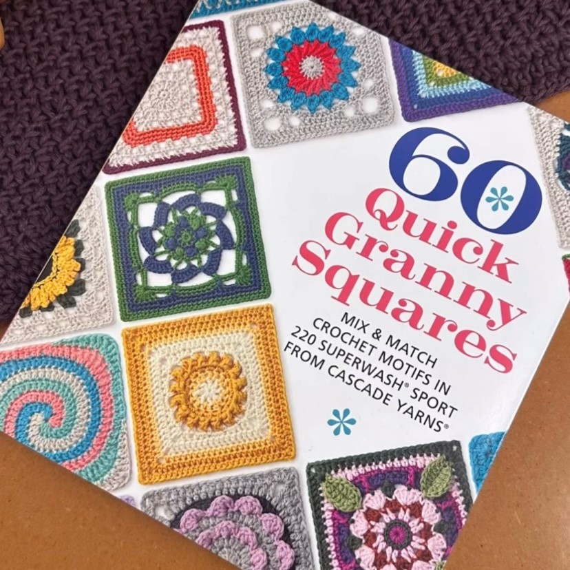 60 Quick Granny Squares book cover - from Sixth and Spring - including two crochet granny squares patterns from Handmade with Chrissy