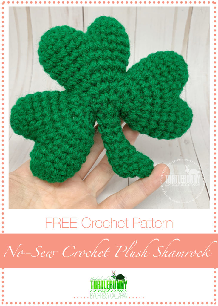 Free Crochet Pattern: No-Sew Crochet Plush Shamrock by TurtleBunny Creations