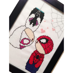 Spider-Man Inspired Spider Kiss Cross Stitch Design by TurtleBunny Creations